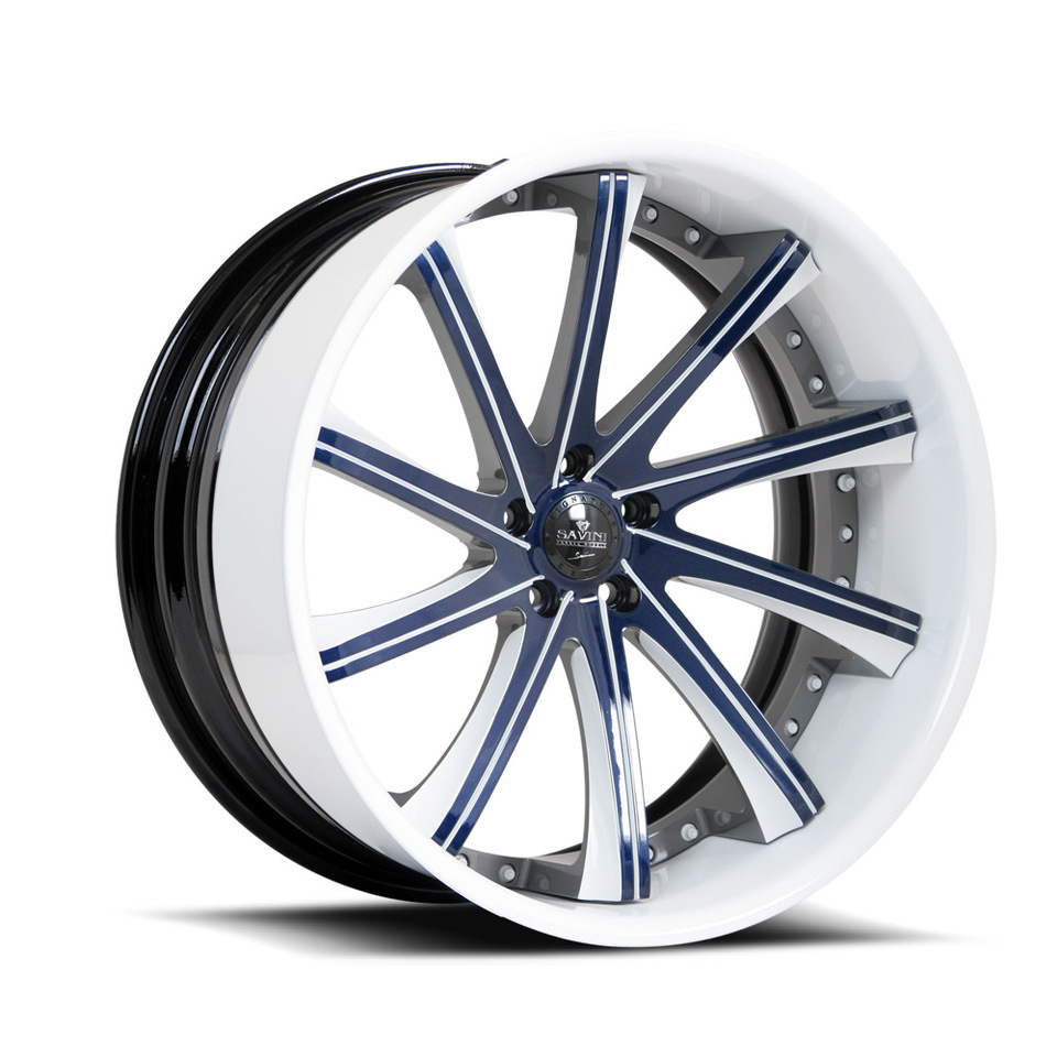 Savini Forged SV37c Blue White and Grey XC Wheels