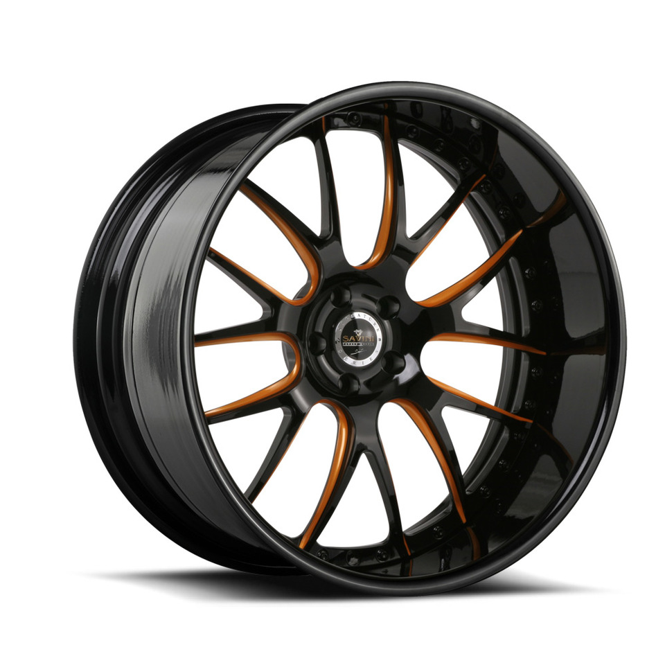 Savini Forged SV39 Black Orange and Black Signature Wheels