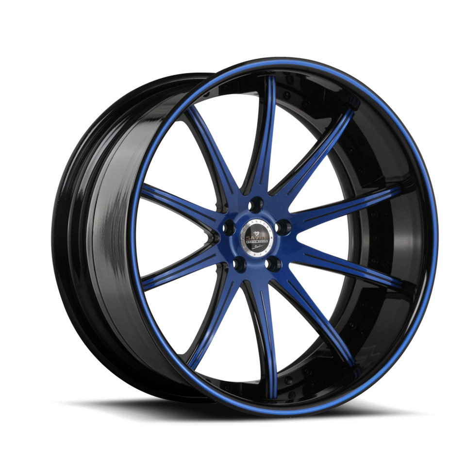 Savini Forged SV41c Blue and Black XC Wheels
