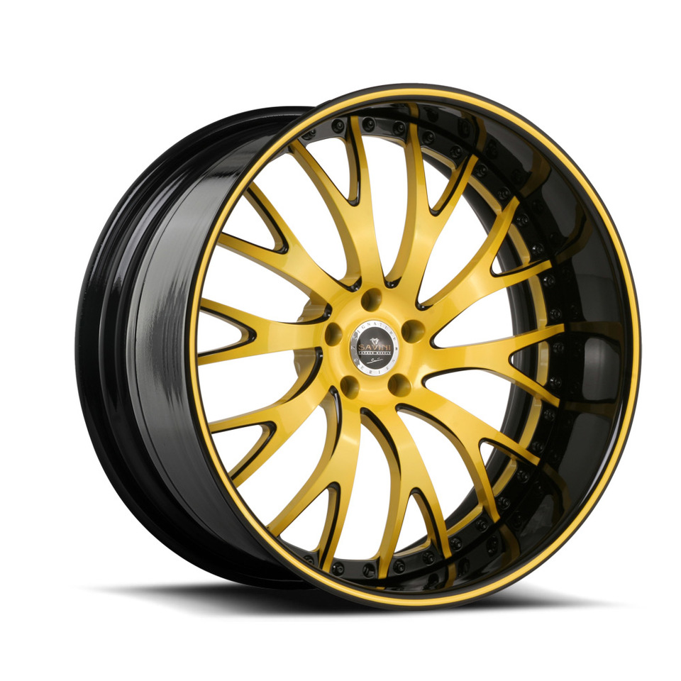 Savini Forged SV42 Yellow and Black Signature Wheels