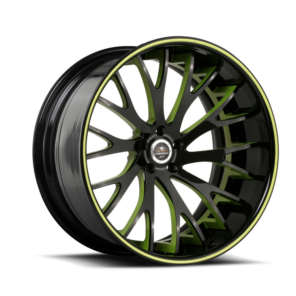 Savini Forged SV42c Green and Black XC Wheels