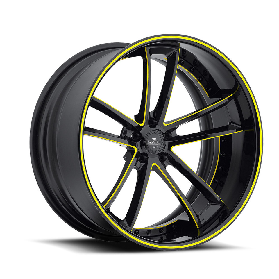 Savini Forged SV51c Black and Yellow XC Wheels