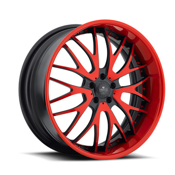 Savini Forged SV54s Black and Red XLT Wheels