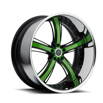 Savini Forged SV56 Chrome Black and Green Signature Wheels
