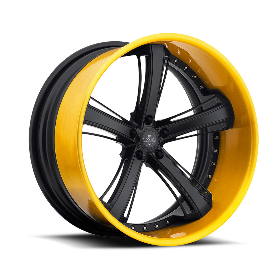 Savini Forged SV56c Black and Yellow XC Wheels