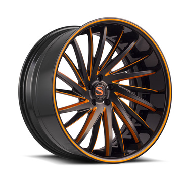 Savini Forged SV64 Black and Orange Finish Wheels