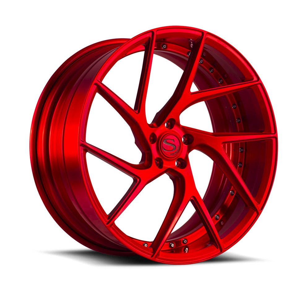 Savini Forged SV67 Brushed Red Finish Wheels