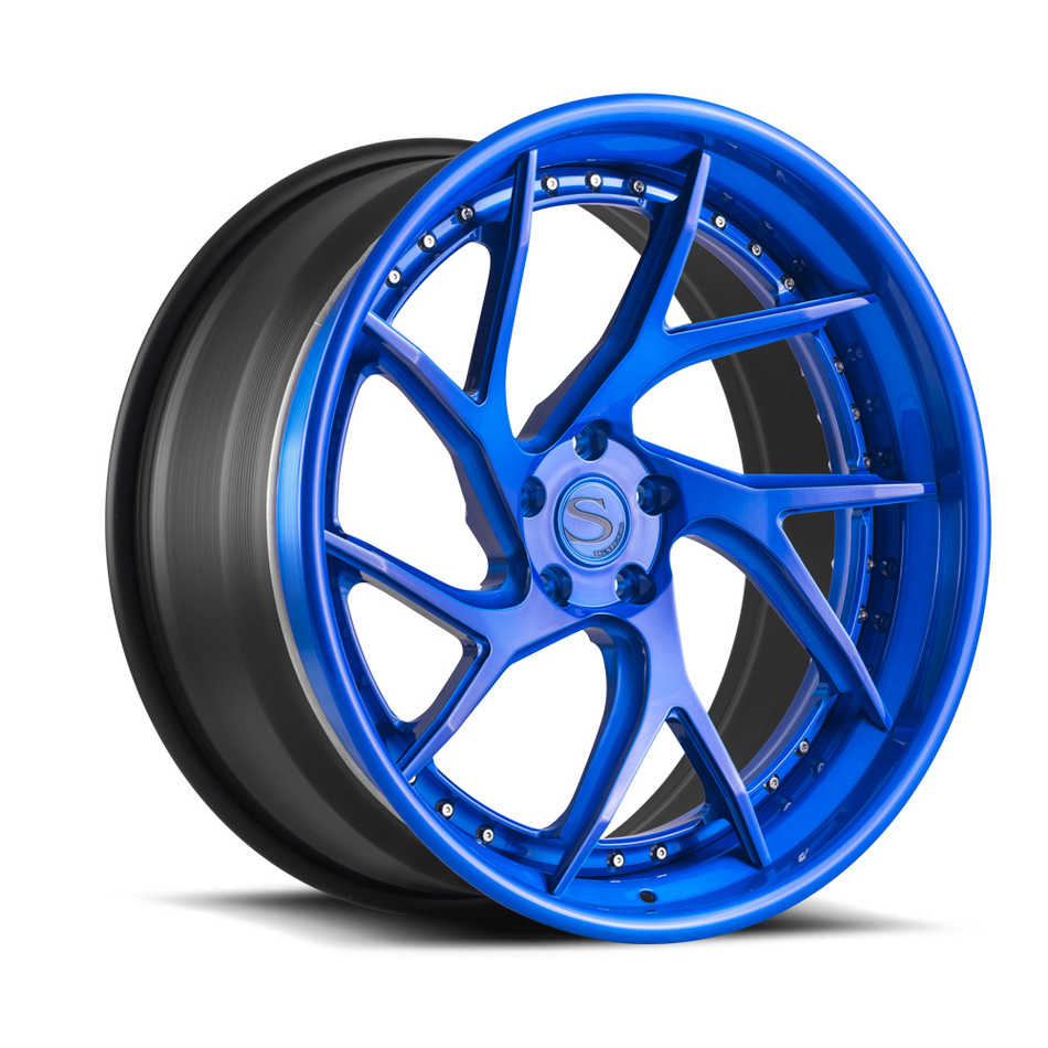 Savini Forged SV67 Brushed Blue Finish Wheels