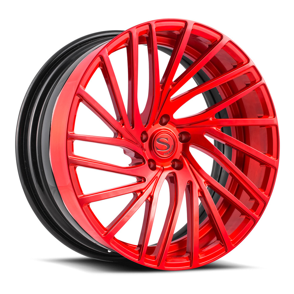 Savini Forged SV77 Wheels Brushed Red Finish