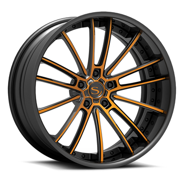 Savini Forged SV78 Wheels Black and Orange Custom Finish