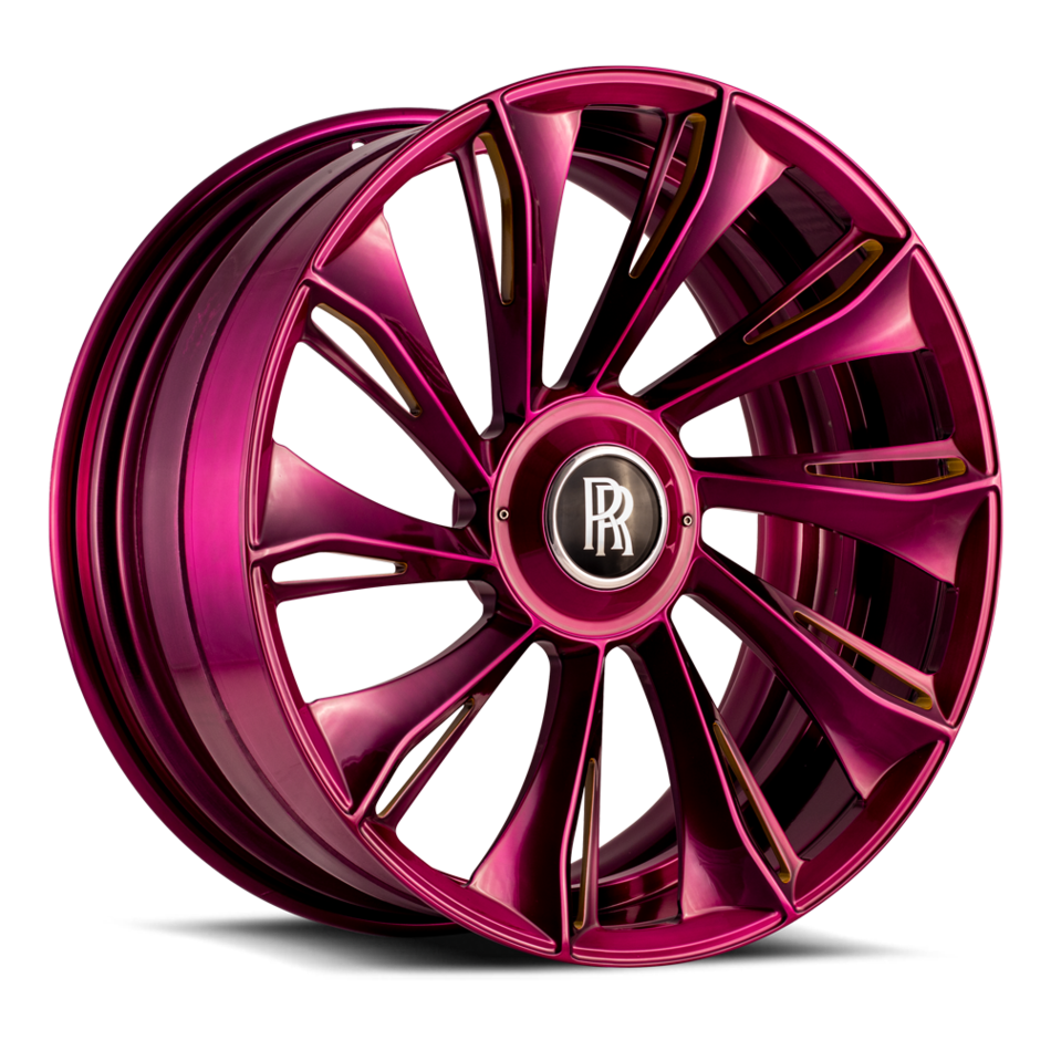 Savini SL1 Wheels in Custom Candy Pink with Yellow Accents Finish