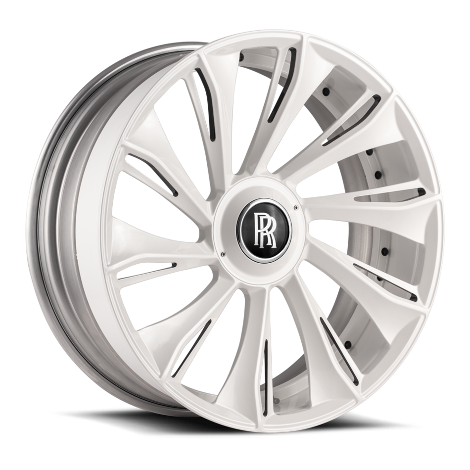 Savini SL1 Wheels in Custom Pearl White with Black Accents Finish
