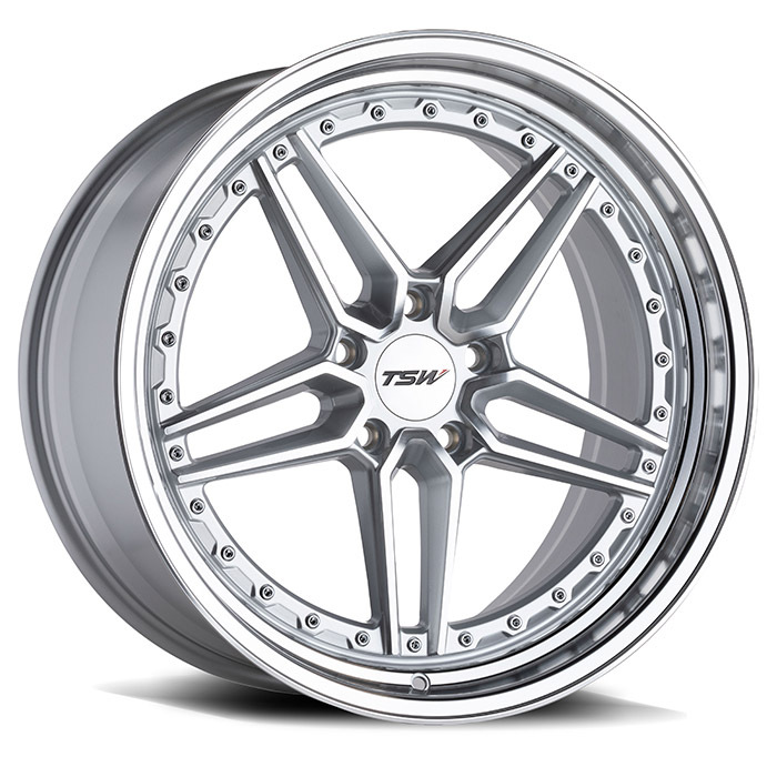 TSW Ascari Wheels Silver with Mirror Cut Face and Lip Finish 