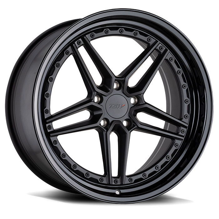 TSW Ascari Wheels Matte Black with Gloss Black Lip Finish 