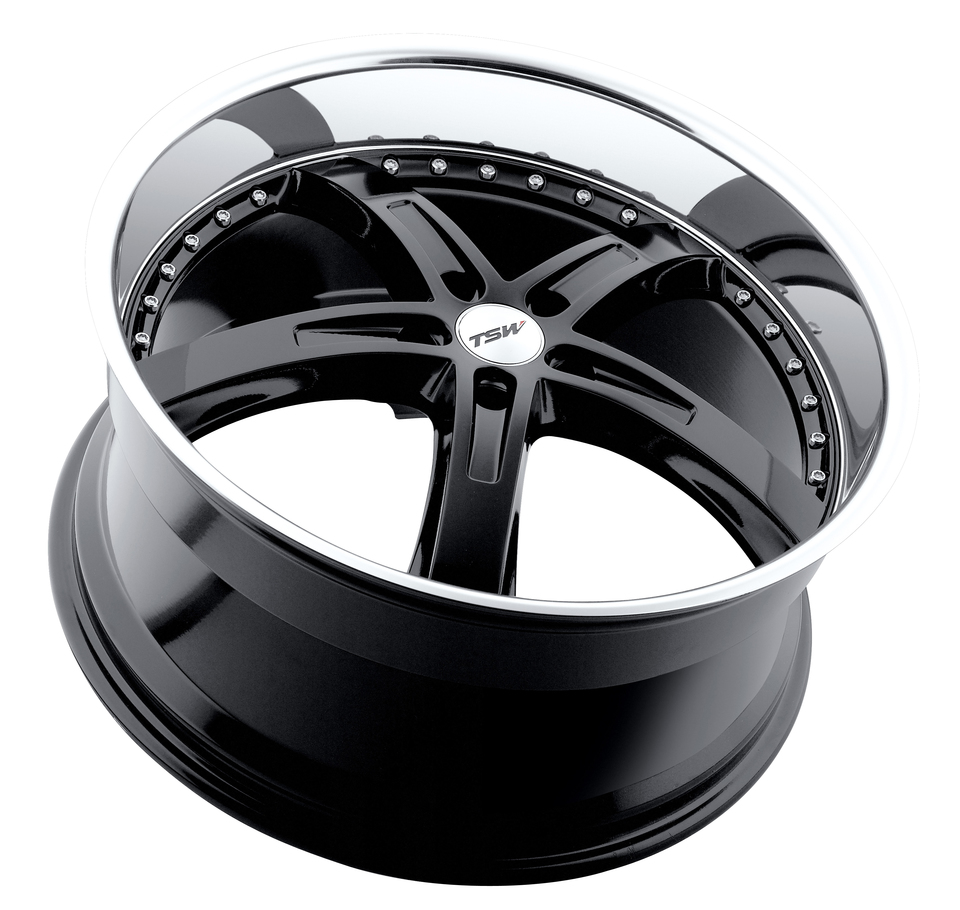 TSW Jarama Gloss Black with Mirror Cut Lip Wheels