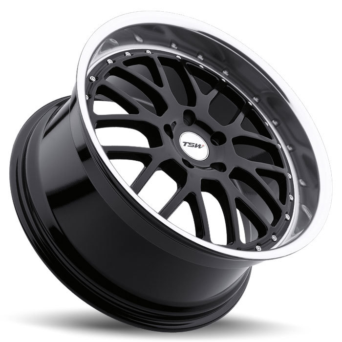TSW Valencia Gloss Black with Mirror Cut Lip Wheels - Lay