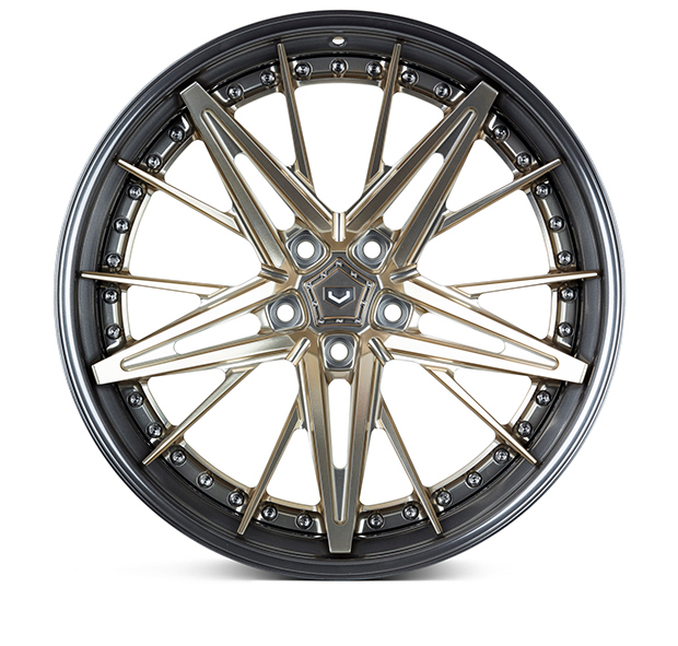 Vossen M-X6 3-Piece Wheels Custom Patina Gold Finish