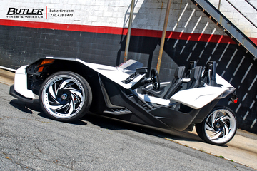 Polaris Slingshot on Custom 22in Savini Diamond Carpi Wheels