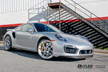 Porsche 911 Turbo S on custom 21in Center Lock Niche Targa Mono II Wheels