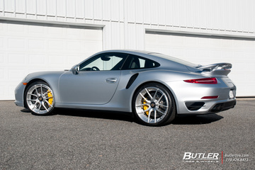 Porsche 911 Turbo S on custom 21in Center Lock Niche Targa Mono II Wheels