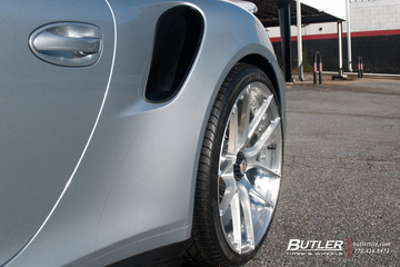 Porsche 911 Turbo S on custom 21in Center Lock Niche Targa Mono II Wheels