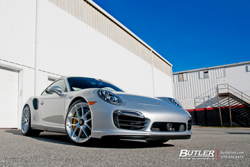 Porsche 911 Turbo S on custom 21in Center Lock Niche Targa Mono II Wheels