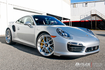 Porsche 911 Turbo S on custom 21in Center Lock Niche Targa Mono II Wheels