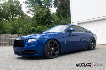 Lowered Rolls Royce Wraith on 22in AG Luxury PVT6 Wheels