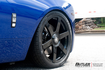 Lowered Rolls Royce Wraith on 22in AG Luxury PVT6 Wheels