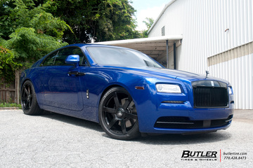 Lowered Rolls Royce Wraith on 22in AG Luxury PVT6 Wheels
