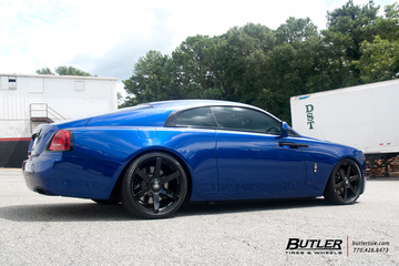 Lowered Rolls Royce Wraith on 22in AG Luxury PVT6 Wheels