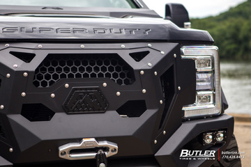 #40sNOLIFT Ford F350 Super Duty on 24in Grid Off-Road GF7 Wheels