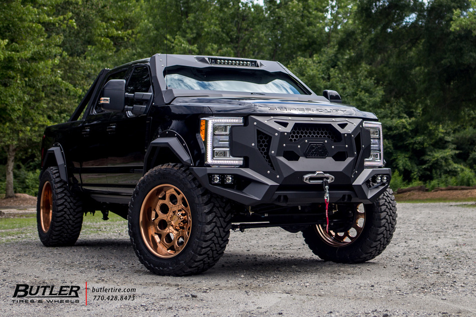 Ford F350 Super Duty With 24in Grid Off Road Gf7 Wheels And Toyo Open Country Mt Tires With 40s No Lift Kit 32