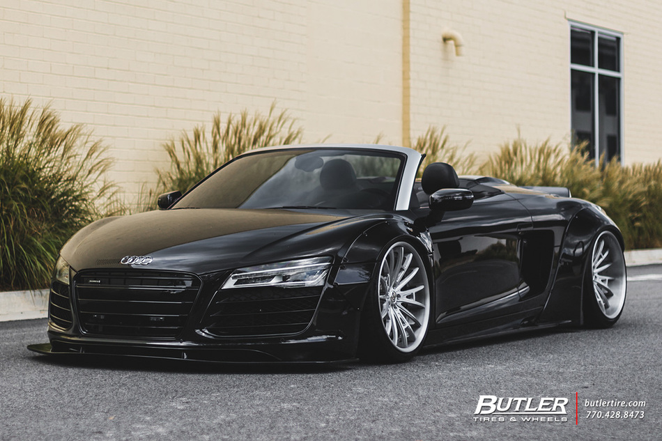 Audi R8 Spyder With 20in Savini Sv75 Wheels And Michelin Pilot Sport 4s Tires And Liberty Walk Widebody Kit 30