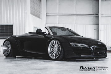 Slammed Liberty Walk Widebody Audi R8 Spyder with Savini SV75 Wheels and Michelin Pilot Sport 4s Tires