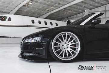Slammed Liberty Walk Widebody Audi R8 Spyder with Savini SV75 Wheels and Michelin Pilot Sport 4s Tires
