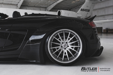 Slammed Liberty Walk Widebody Audi R8 Spyder with Savini SV75 Wheels and Michelin Pilot Sport 4s Tires