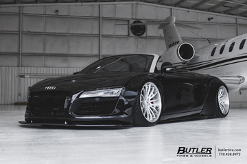 Slammed Liberty Walk Widebody Audi R8 Spyder with Savini SV75 Wheels and Michelin Pilot Sport 4s Tires