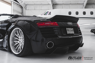 Slammed Liberty Walk Widebody Audi R8 Spyder with Savini SV75 Wheels and Michelin Pilot Sport 4s Tires