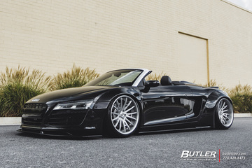Slammed Liberty Walk Widebody Audi R8 Spyder with Savini SV75 Wheels and Michelin Pilot Sport 4s Tires