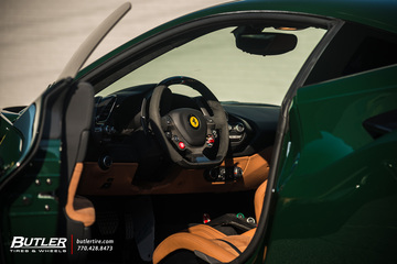 Lowered Verde Abetone Novitec Ferrari 488 GTB on HRE RS105 Wheels and Pirelli Tires  