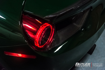 Lowered Verde Abetone Novitec Ferrari 488 GTB on HRE RS105 Wheels and Pirelli Tires  