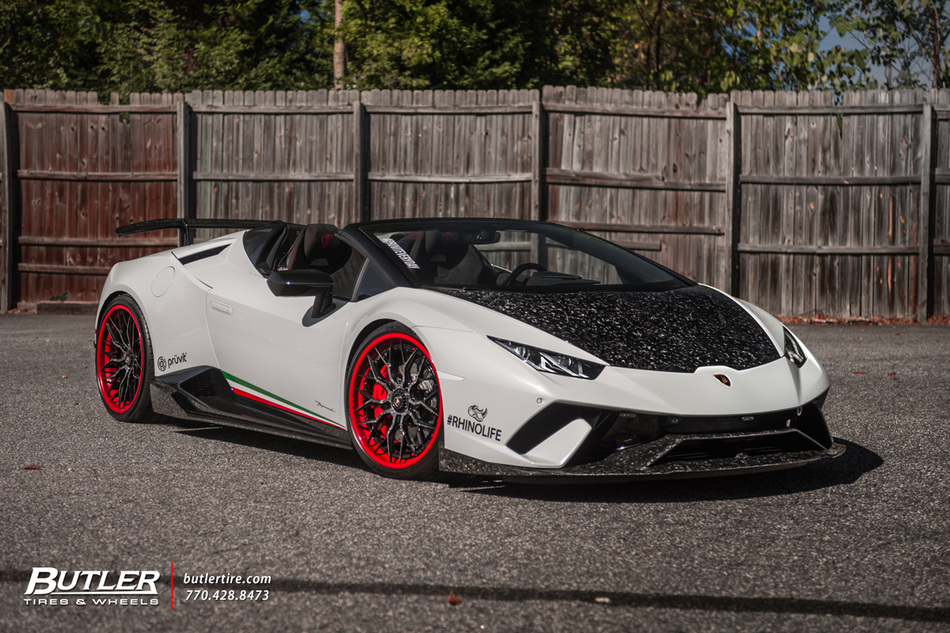 Lowered Lamborghini Huracan Performante Spyder With 21in Ag Luxury Agl43 Wheels And Michelin Pilot Sport 4 S Tires 19