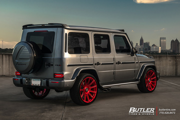 Lowered Lorinser Mercedes G63 with 23in Vossen S17-12 Wheels and Continental Tires