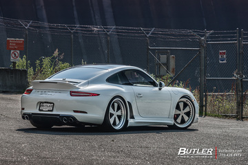 Lowered Porsche 911 Carrera S with 21in Rotiform FUC Wheels and Michelin Tires
