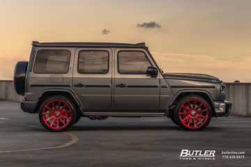Lowered Lorinser Mercedes G63 with 23in Vossen S17-12 Wheels and Continental Tires