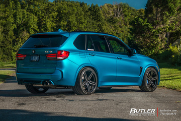 Lowered BMW X5M with 22in Vossen HF-1 Wheels and Vredestein Tires