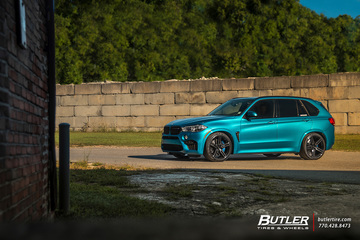 Lowered BMW X5M with 22in Vossen HF-1 Wheels and Vredestein Tires