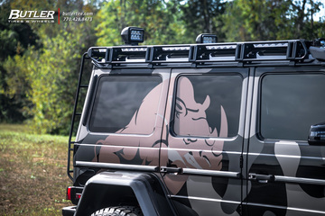 Brabus Camo Wrapped Mercedes 4x4 Squared with 22in Formula Defender Wheels and Toyo RT Tires