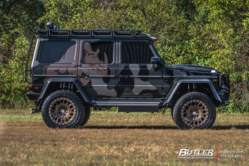 Brabus Camo Wrapped Mercedes 4x4 Squared with 22in Formula Defender Wheels and Toyo RT Tires